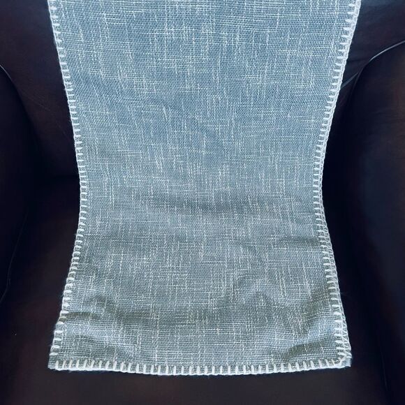 Modern Farmhouse Gray Textured Oversize Table Runner - Picture 1 of 3